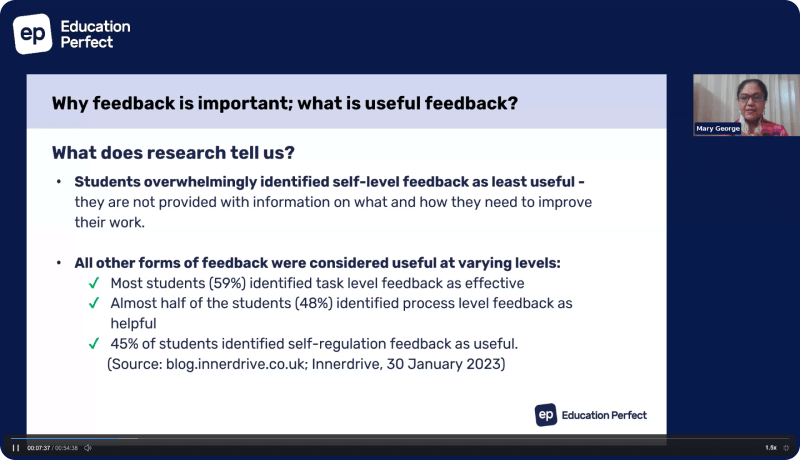 Four Major Feedback Levels and Student Impacts